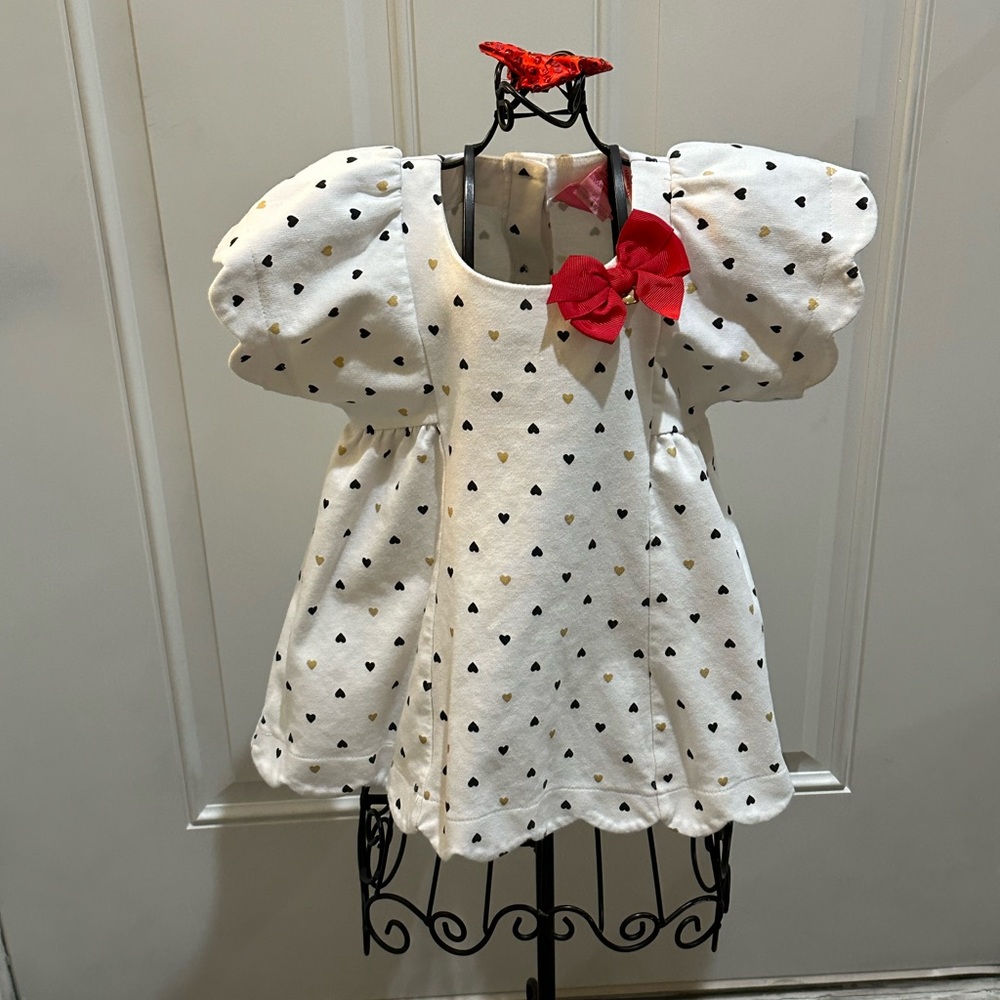 Isaac Mizrahi Girl’s White/Black Polka Dot Top w/Red Bow - 3T